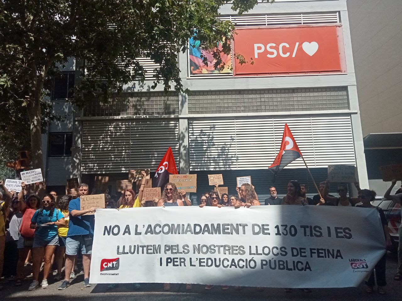 Deixem clar al PSC que les TIS i ES seguirem organitzades!