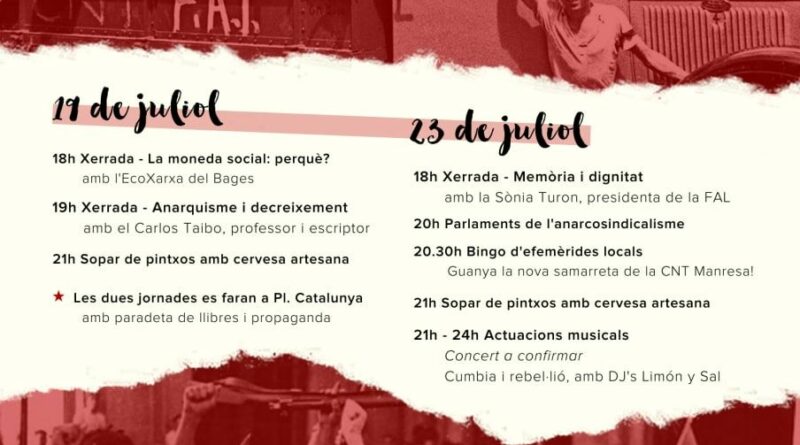 Actes de memòria – 86è aniversari de la Revolució Social a Manresa