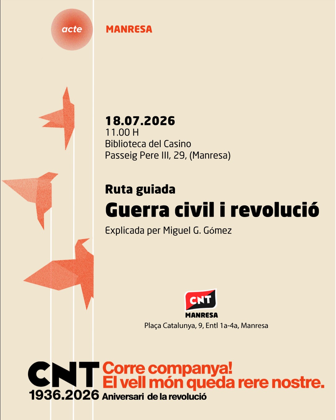 Ruta guiada per la Guerra Civil i la Revolució a Manresa